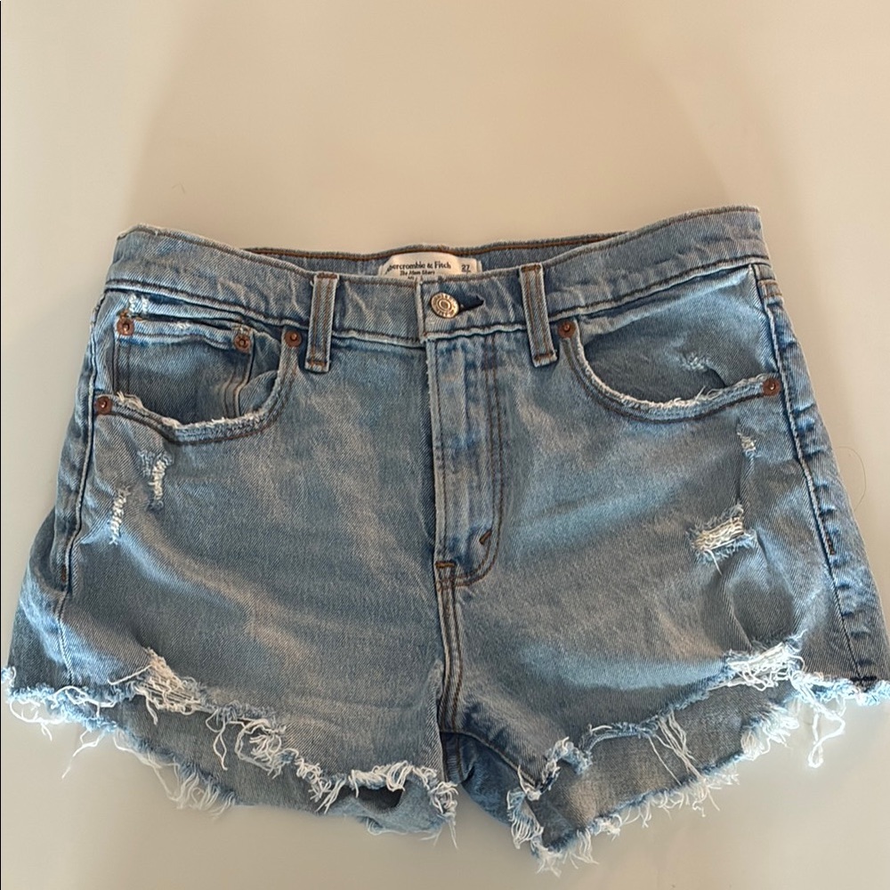 Abercrombie & Fitch Mid Rise Mom Jean Shorts